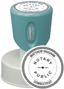 N53-753 - Round Notary Stamp (Short Handle)<br>1-9/16" Diameter